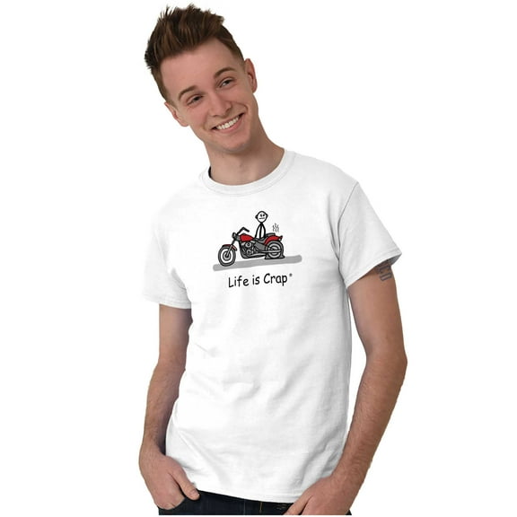 Speedy Motorcycle Flat Tire Biker Men's Big & Tall Crewneck Graphic Tee Brisco Brands 2X