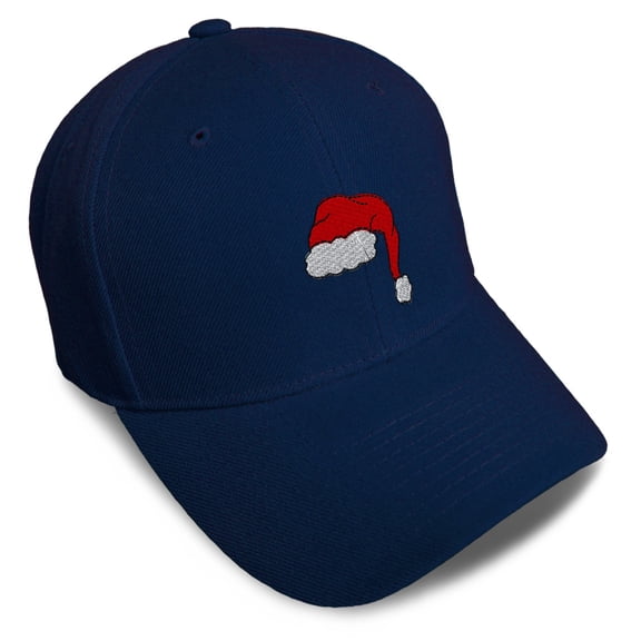 Speedy Pros Baseball Cap Santa Hat Embroidery Holidays and Occasions Christmas Acrylic for Men & Women Strap Closure Navy Design Only