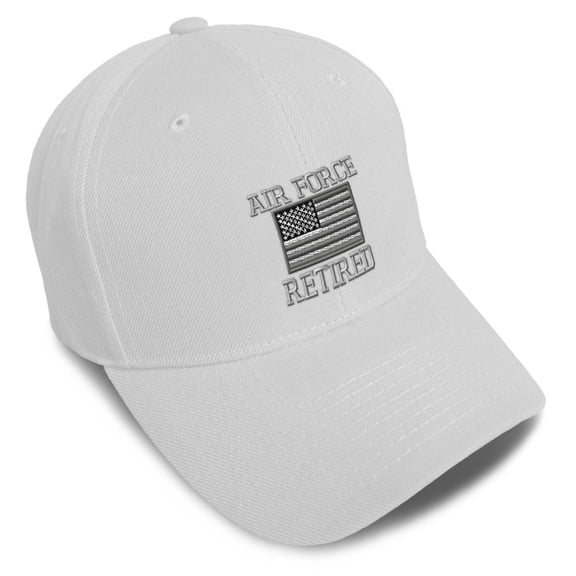 Speedy Pros Baseball Cap Us Air Force Retired Embroidery Acrylic Dad Hats for Men & Women Strap Closure White