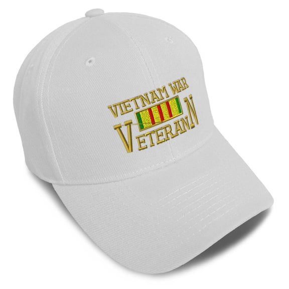 Speedy Pros Baseball Cap Vietnam Veteran War A Embroidery Acrylic Dad Hats for Men & Women Strap Closure White