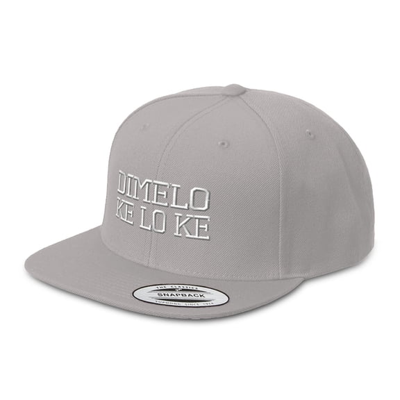 Speedy Pros Snapback Hats for Men & Women Dominican Dimelo Ke Lo A Embroidery Acrylic Flat Bill Baseball Cap Silver Design Only