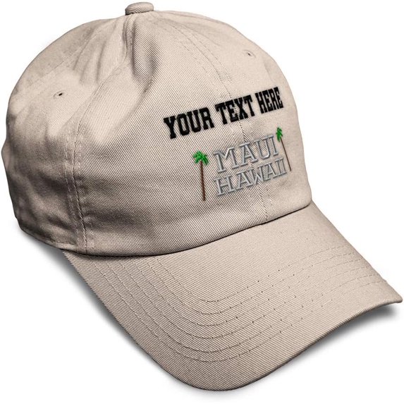Speedy Pros Soft Baseball Cap Maui Hawaii with Coconut Tree Embroidery Tropical Location Cotton Dad Hats for Men & Women