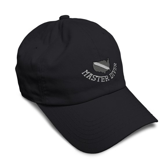 Speedy Pros Soft Baseball Cap Scuba Diving Master Diver Embroidery Diving (Deep Sea, Scuba) Diver Twill Cotton Master Dad Hats for Men & Women Black Design Only