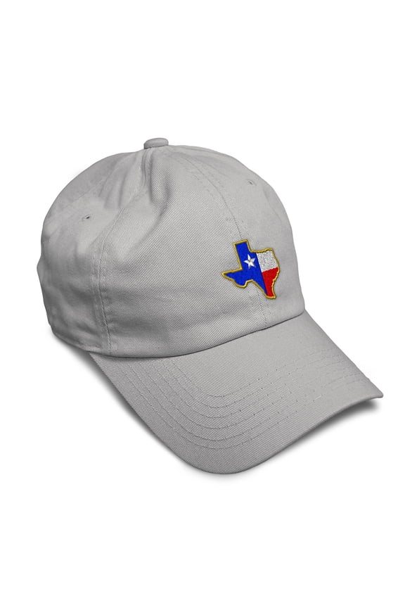 Soft Baseball Cap Texas State Flag Map A Embroidery Flags State Twill Cotton Country Dad Hats for Men & Women Light Grey Design Only