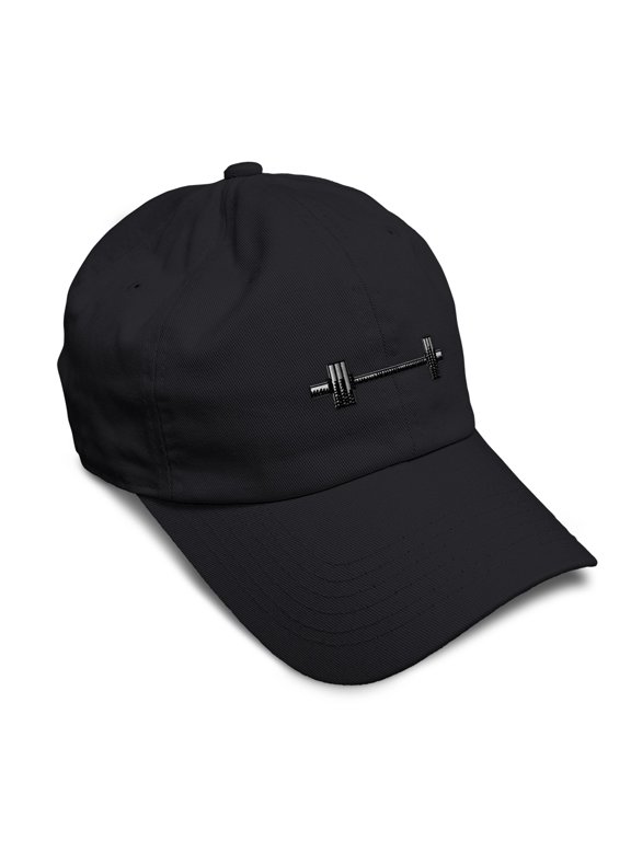 Soft Cotton Baseball Cap Barbell Weightlifting Olympics Sports Event Dad Hats for Men & Women Black