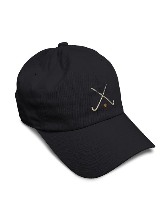 Soft Cotton Baseball Cap Field Hockey A Olympics Sports Event Dad Hats for Men & Women Black