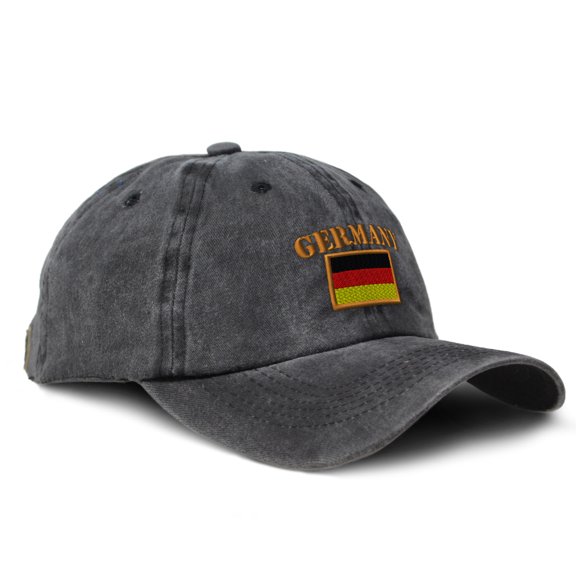 Speedy Pros Soft Cotton Washed Baseball Cap Germany Flag Europe Football Cup Dad Hats for Men & Women Black