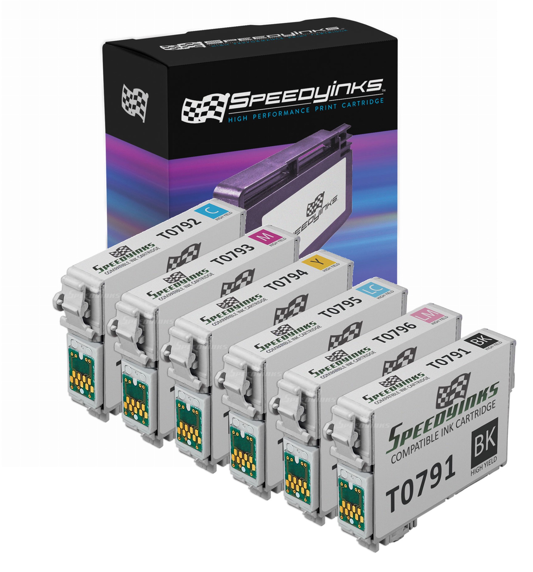 Speedy Remanufactured Cartridge Replacement for Epson 79 High Yield (1 Black, 1 Cyan, 1 Magenta, 1 Yellow, 1 Light Cyan, 1 Light Magenta, 6-Pack) - image 1 of 1