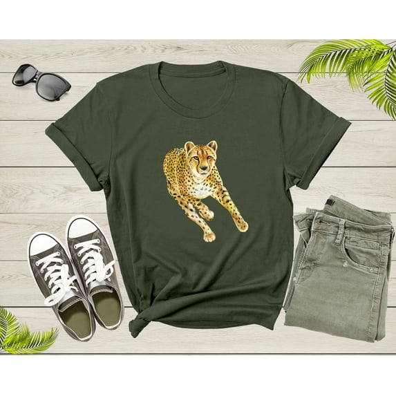 Speedy Running Cheetah Wild Cat Animal Hunting for Prey T-Shirt Cool Cheetah Cat Lover Gift T Shirt for Men Women Kids Boys Girls Tshirt