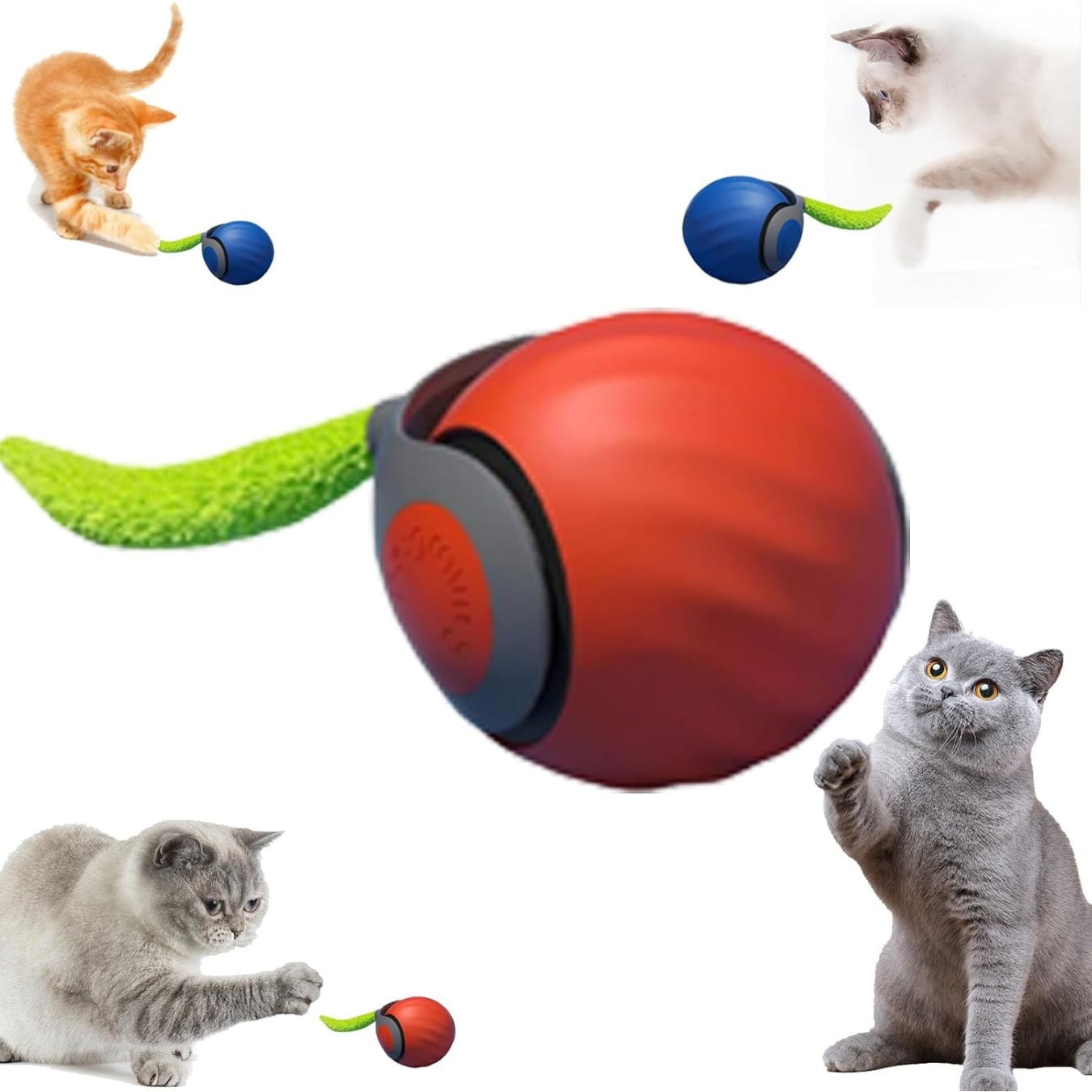 Speedy Tail 2.0 – Palla Interattiva Per Gatti E Cani, Con 3 Velocità E Rilevamento Ostacoli, Divertimento Assicurato!