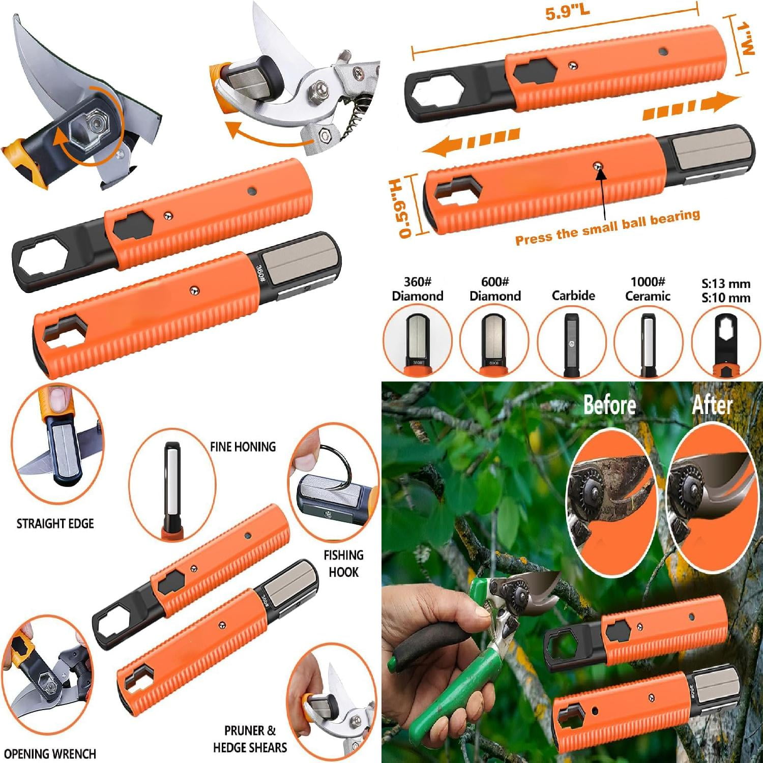 Speedy Versatile Multi Garden Tool Blade Sharpener Perfect for