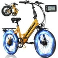 thumbnail image 1 of Speedy lite Speedy lite Electric Bike for Adults, 20" Fat Tire Folding Electric Bicycle,Peak 750W, 40Miles Step-Through Ebike, 10.4Ah 20MPH (Yellow), 1 of 6