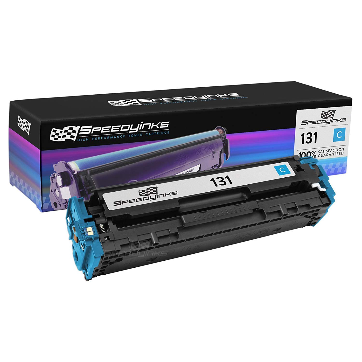 SpeedyInks - Compatible Canon 131 Cyan Laser Toner Cartridge / 6271B001AA for for use in Canon Color ImageCLASS MF8280Cw, Canon Color imageCLASS LBP7110Cw - image 1 of 3