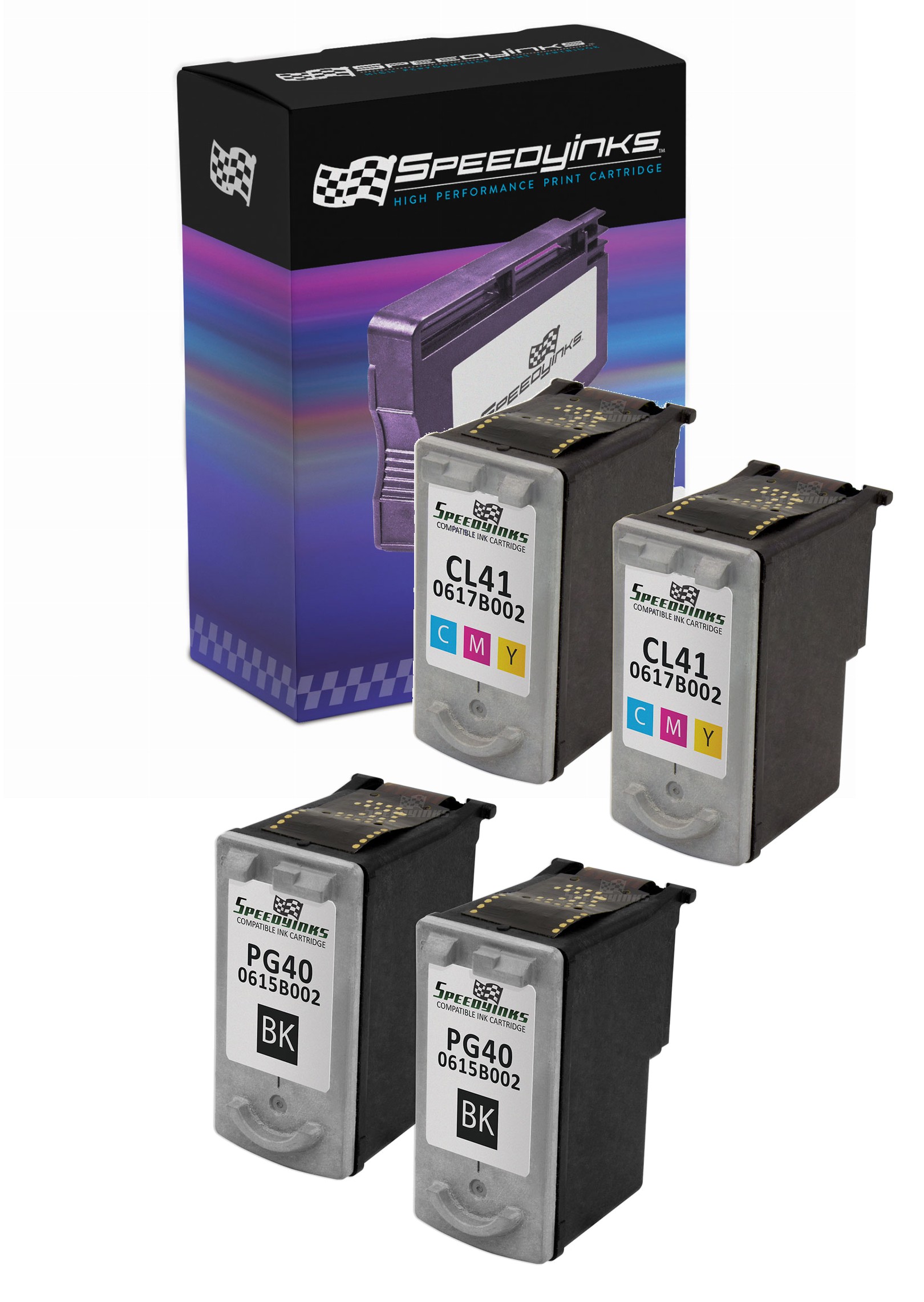 SpeedyInks Remanufactured Cartridge Replacement for Canon PG40 and CL41 (2 Black, 2 Color, 4-Pack) - image 1 of 6