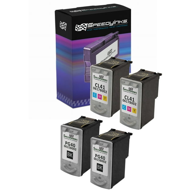 SpeedyInks Remanufactured Cartridge Replacement for Canon PG40 and CL41 (2 Black, 2 Color, 4-Pack)