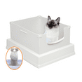 thumbnail image 1 of SpeedySift Cat Litter Box with Sifting Liners, White, 1 of 4