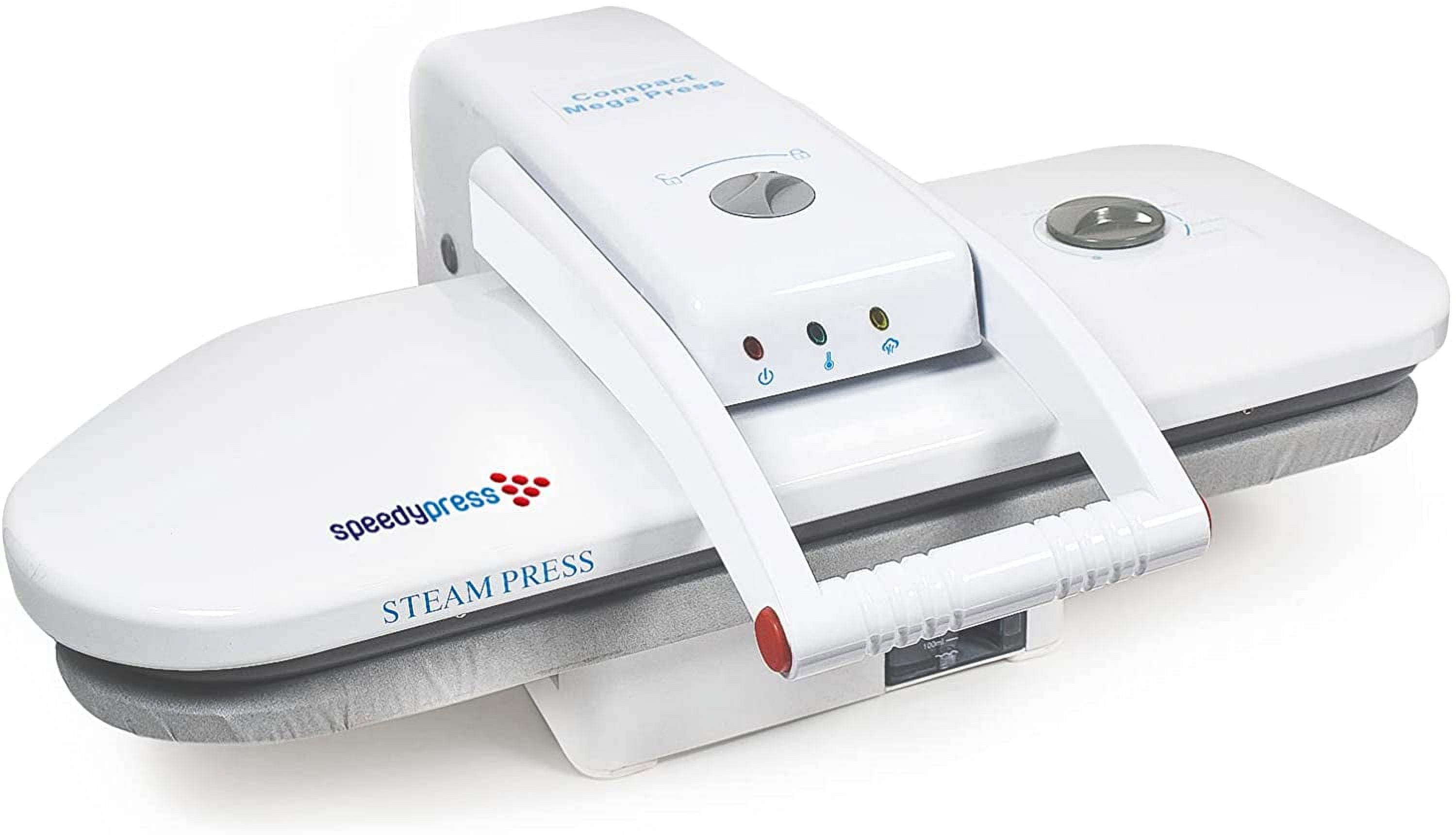 Compact White Non-Stick Soleplate Steam Press with Auto Shut-off