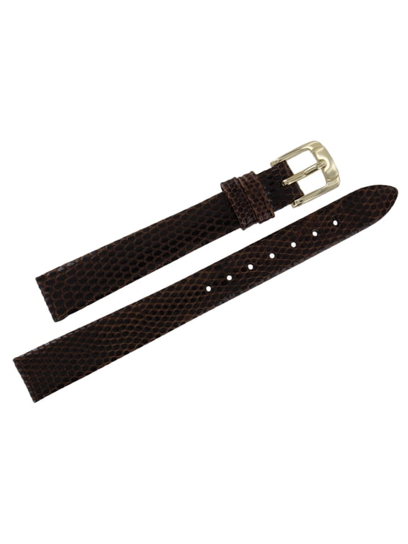 12mm Brown Ladies Genuine Lizard Watch Strap Regular