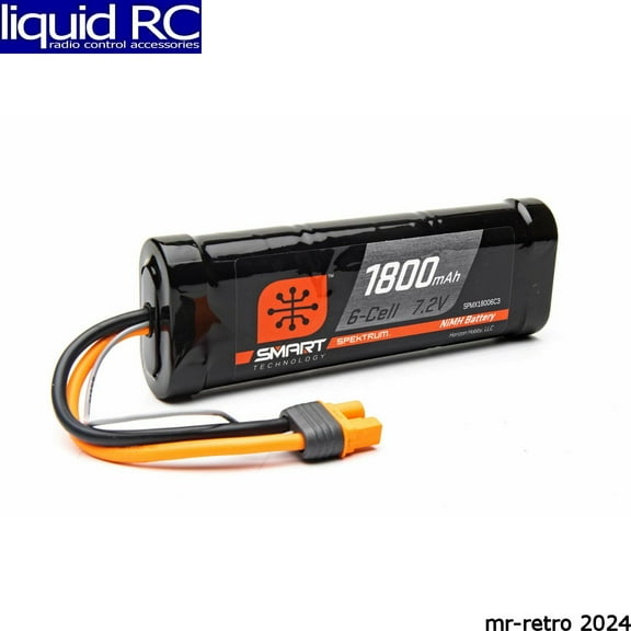 Spektrum Accessories 1800mAh 6-Cell 7.2V Smart NiMH Battery IC3 SPMX18006C3 Car Batteries & Accessories