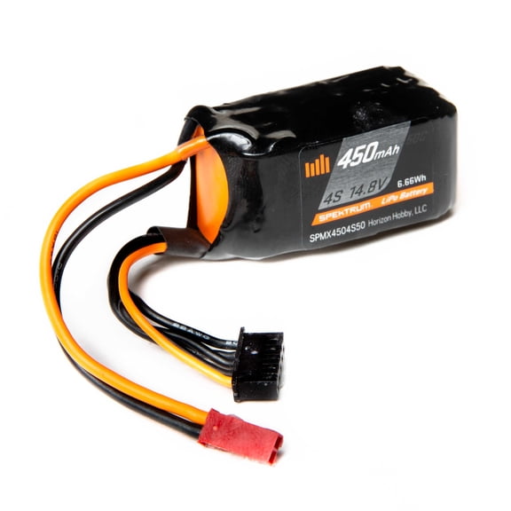 Spektrum Accessories 4S 450mAh 14.8V 50C LiPo Battery JST-RCY SPMX4504S50 Airplane Batteries