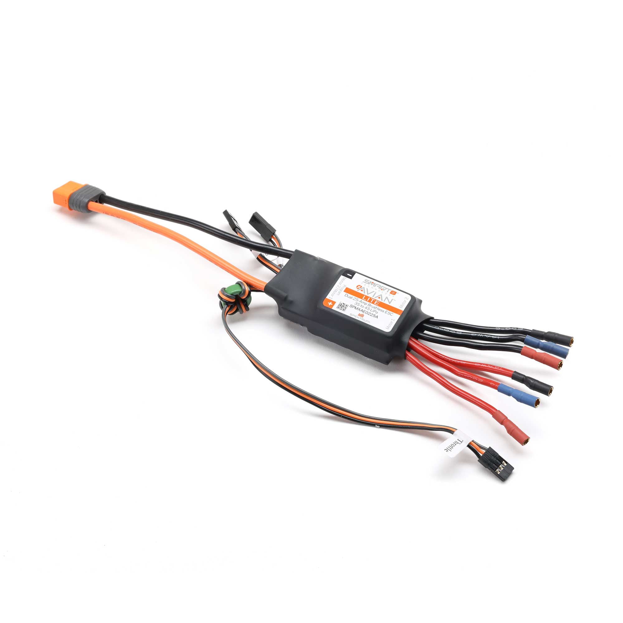 Spektrum Accessories Avian 25-Amp Dual Smart Lite Brushless ESC 3S-4S IC3 SPMXAE0225A RC Sport Airplanes
