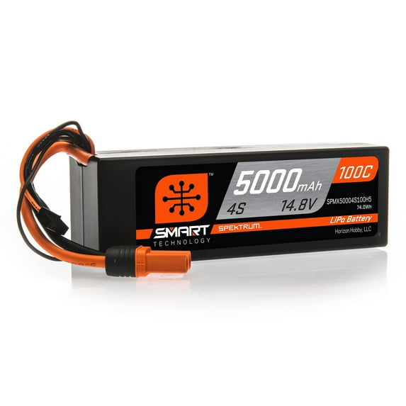 Spektrum SPMX50004S100H5 5000mAh 4S 14.8V 100C Smart LiPo Hardcase; IC5