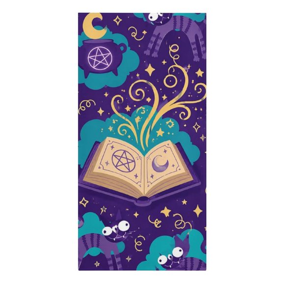 Spell Book Open Magic Pattern Microfiber Beach Towel Absorbent Compact Towels for Swimming Pool Beach Travel Things for Vacation Essentials Adult Gift,61.4×30.3Inch
