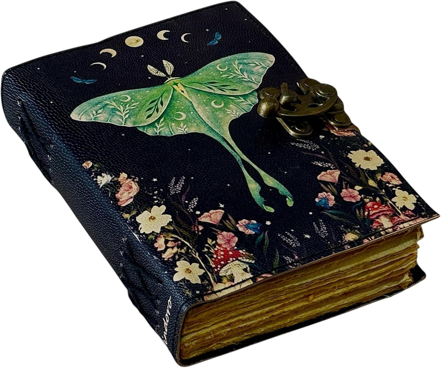 Spell Book of Shadows Journal with Lock Clasp Vintage Handmade Leather ...