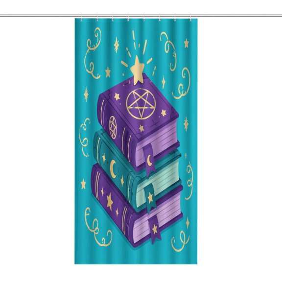 Spell Books Stack Magic Print Shower Curtain,Cloth Fabric Waterproof Polyester Bathroom Home Decor Set with Hooks
