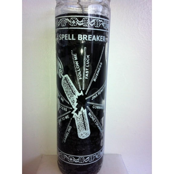 Spell Breaker (Rompe Conjuros) 7 Day Unscented Black Candle in Glass