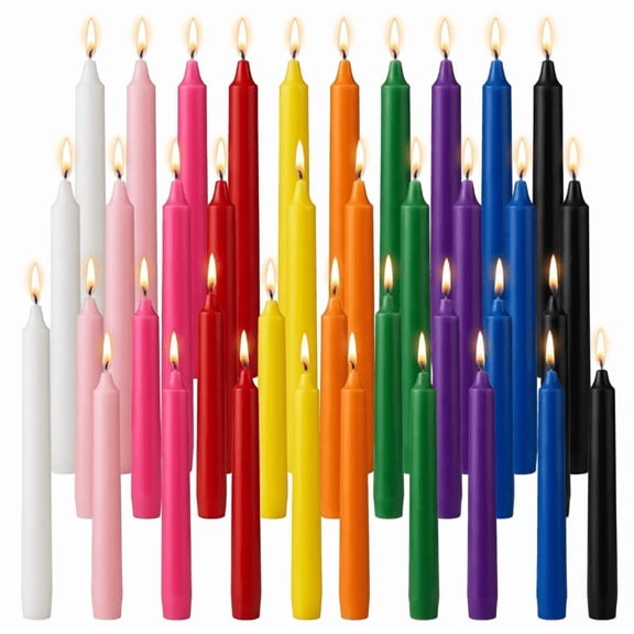 Spell Chime Candles 40 Count, 4 Inch Mini Unscented Taper Candles for Decoion, Ideal for Witchcraft Supplies, Space, and Wedding Party Decor, Set Includes 10 Beautiful Assorted Colors