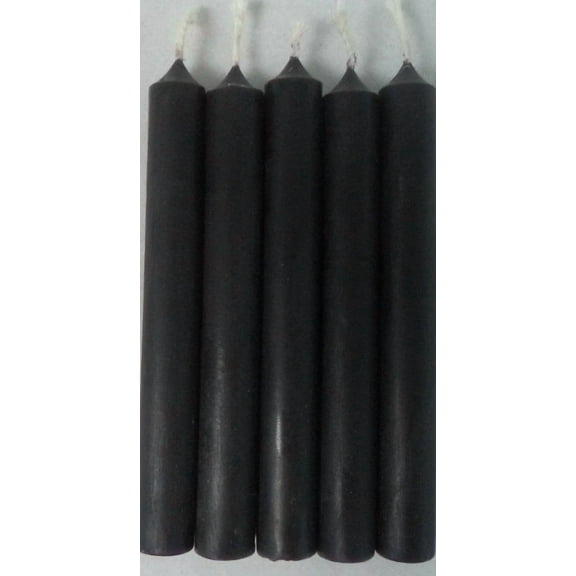 Spell Mini Candles 1/2'X 4'- 5 Velas Negras Para Rituales Espirituales Santeria