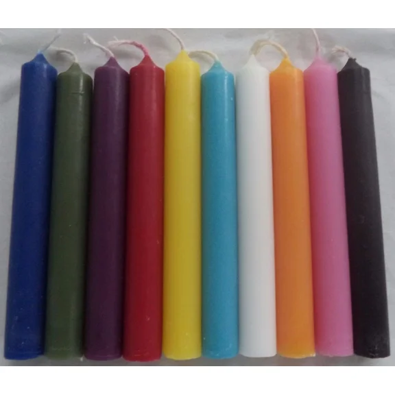 Spell Mini Candles 1/2' X 4' Pack 10 Velas Color Para Rituales.Velas Santera