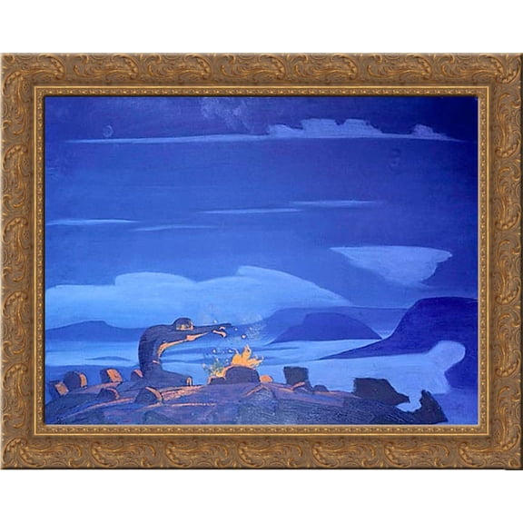 Spell words 24x20 Gold Ornate Wood Framed Canvas Art by Nicholas Roerich
