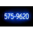 thumbnail image 1 of SpellBrite 7 DIGIT PHONE NUMBER LED Sign for Business. 28.3" x 6.3" Blue 7 DIGIT PHONE NUMBER Sign Has Neon Sign Look With Energy Efficient LED Light Source. Visible from 500+ Feet, 8 Animations., 1 of 4