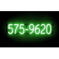 thumbnail image 1 of SpellBrite 7 DIGIT PHONE NUMBER LED Sign for Business. 28.3" x 6.3" Green 7 DIGIT PHONE NUMBER Sign Has Neon Sign Look With Energy Efficient LED Light Source. Visible from 500+ Feet, 8 Animations., 1 of 4