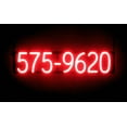 thumbnail image 1 of SpellBrite 7 DIGIT PHONE NUMBER LED Sign for Business. 28.3" x 6.3" Red 7 DIGIT PHONE NUMBER Sign Has Neon Sign Look With Energy Efficient LED Light Source. Visible from 500+ Feet, 8 Animations., 1 of 4