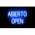 thumbnail image 1 of SpellBrite ABIERTO OPEN Neon-LED Sign for Business. 25.2" x 15.0" Ultra Bright, Energy Efficient, Long-Life LED. Visible Indoors from 500+ Feet with 8 Animation Settings (Blue), 1 of 4