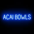 thumbnail image 1 of SpellBrite ACAI BOWLS LED Sign for Business. 37.2" x 6.3" Blue ACAI BOWLS Sign Has Neon Sign Look With Energy Efficient LED Light Source. Visible from 500+ Feet, 8 Animation Settings., 1 of 4