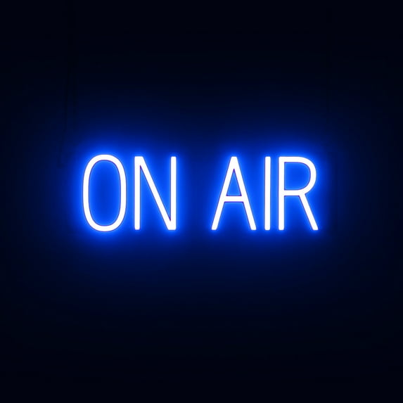 SpellBrite ON AIR LED Sign for Business. 20.6" x 6.3" Blue ON AIR Sign Has Neon Sign Look With Energy Efficient LED Light Source. Visible from 500+ Feet, 8 Animation Settings.