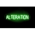 thumbnail image 1 of SpellBrite ALTERATION LED Sign for Business. 36.0" x 6.3" Green ALTERATION Sign Has Neon Sign Look With Energy Efficient LED Light Source. Visible from 500+ Feet, 8 Animation Settings., 1 of 4