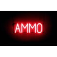 thumbnail image 1 of SpellBrite AMMO LED Sign for Business. 19.6" x 6.3" Red AMMO Sign Has Neon Sign Look With Energy Efficient LED Light Source. Visible from 500+ Feet, 8 Animation Settings., 1 of 4