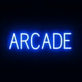 thumbnail image 1 of SpellBrite ARCADE LED Sign for Business. 24.8" x 6.3" Blue ARCADE Sign Has Neon Sign Look With Energy Efficient LED Light Source. Visible from 500+ Feet, 8 Animation Settings., 1 of 4