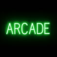 thumbnail image 1 of SpellBrite ARCADE LED Sign for Business. 24.8" x 6.3" Green ARCADE Sign Has Neon Sign Look With Energy Efficient LED Light Source. Visible from 500+ Feet, 8 Animation Settings., 1 of 4