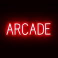 thumbnail image 1 of SpellBrite ARCADE LED Sign for Business. 24.8" x 6.3" Red ARCADE Sign Has Neon Sign Look With Energy Efficient LED Light Source. Visible from 500+ Feet, 8 Animation Settings., 1 of 4