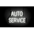 thumbnail image 1 of SpellBrite AUTO SERVICE LED Sign for Business. 24.9" x 15.0" White AUTO SERVICE Sign Has Neon Sign Look With Energy Efficient LED Light Source. Visible from 500+ Feet, 8 Animation Settings., 1 of 4