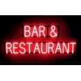 thumbnail image 1 of SpellBrite BAR & RESTAURANT LED Sign for Business. 39.3" x 15.0" Red BAR & RESTAURANT Sign Has Neon Sign Look With Energy Efficient LED Light Source. Visible from 500+ Feet, 8 Animation Settings., 1 of 4