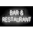 thumbnail image 1 of SpellBrite BAR & RESTAURANT LED Sign for Business. 39.3" x 15.0" White BAR & RESTAURANT Sign Has Neon Sign Look With Energy Efficient LED Light Source. Visible from 500+ Feet, 8 Animation Settings., 1 of 4