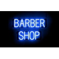 thumbnail image 1 of SpellBrite BARBER SHOP LED Sign for Business. 23.8" x 15.0" Blue BARBER SHOP Sign Has Neon Sign Look With Energy Efficient LED Light Source. Visible from 500+ Feet, 8 Animation Settings., 1 of 4