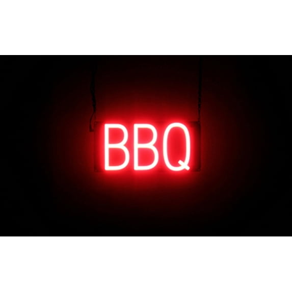 SpellBrite BBQ LED Sign for Business. 13.1" x 6.3" Red BBQ Sign Has Neon Sign Look With Energy Efficient LED Light Source. Visible from 500+ Feet, 8 Animation Settings.